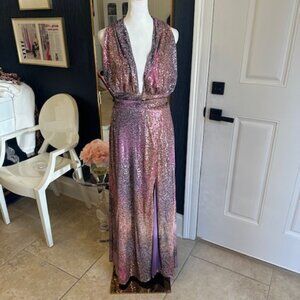 Sequined Halter Dress